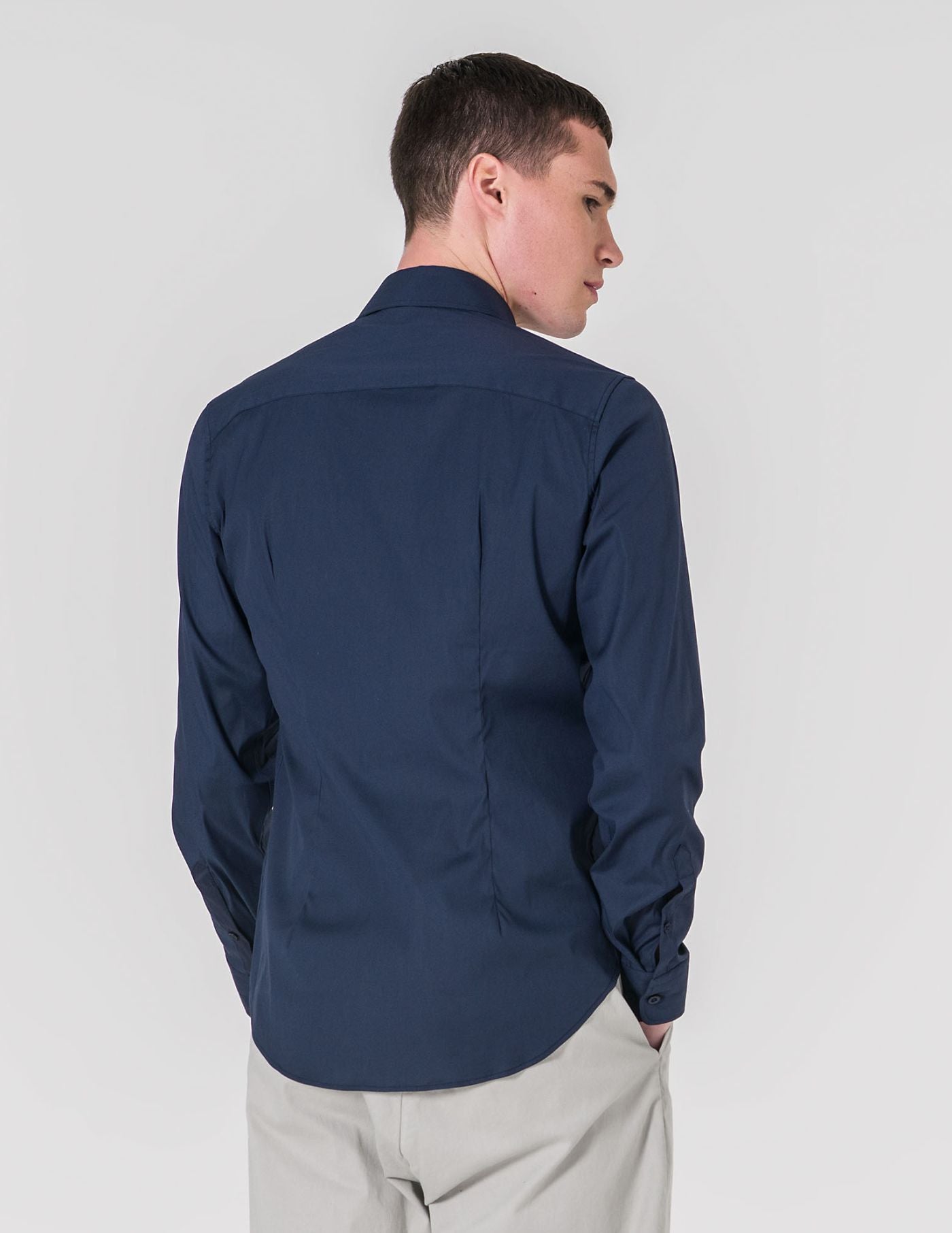 CAMISA SLIM FIT SOFT TOUCH AZUL MARINHO