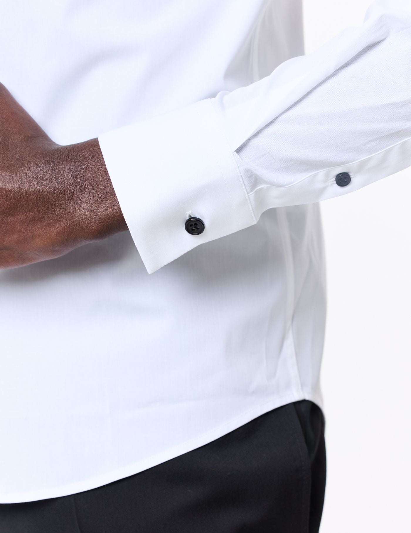 White shirt with wide collar