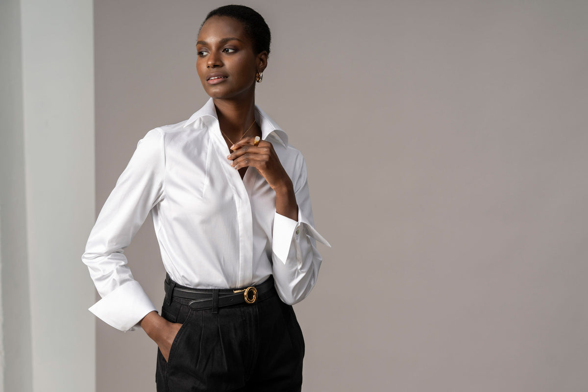 Camisa Madelena — Branca | Cetim de algodão orgânico