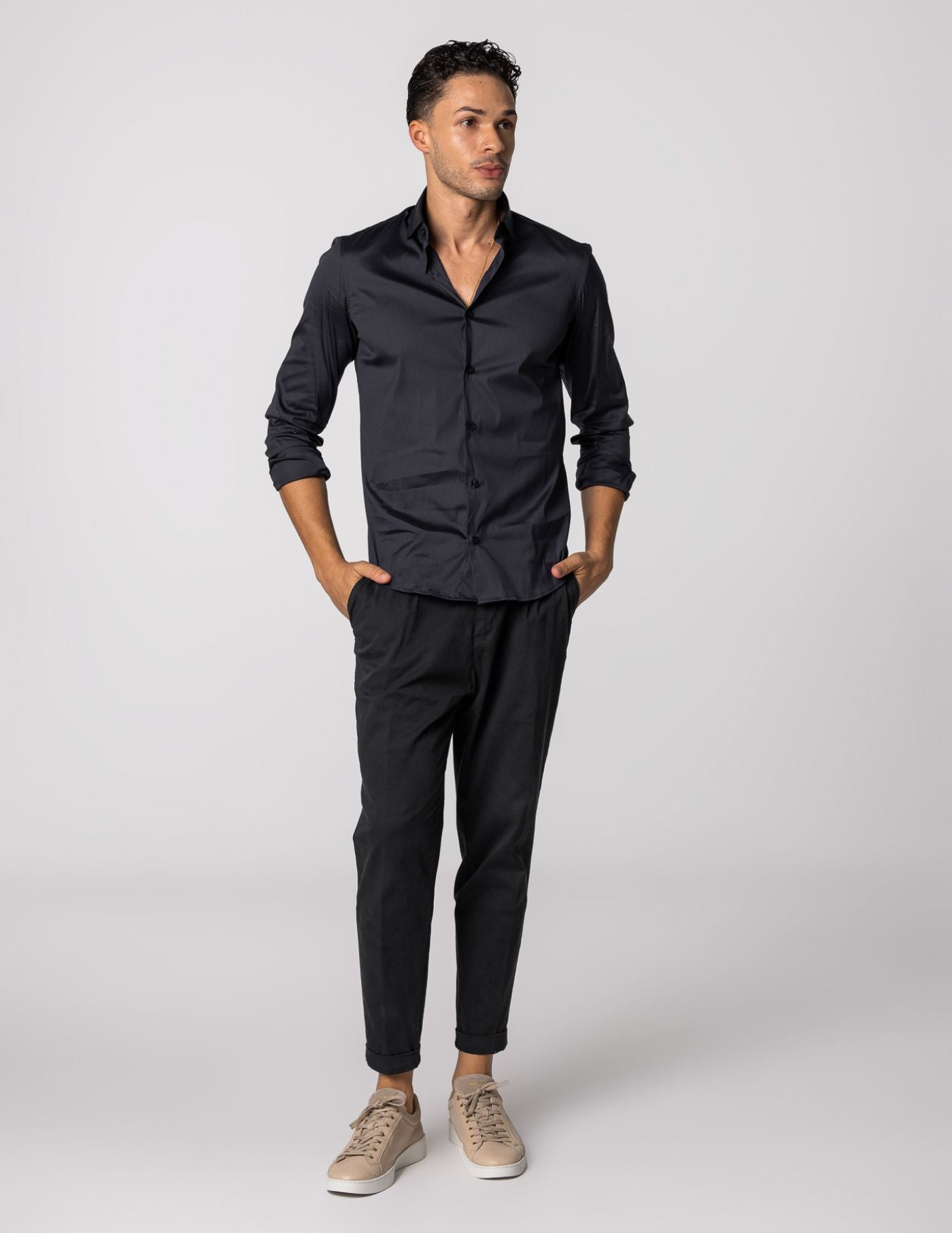 CAMISA SLIM FIT SOFT TOUCH PRETA