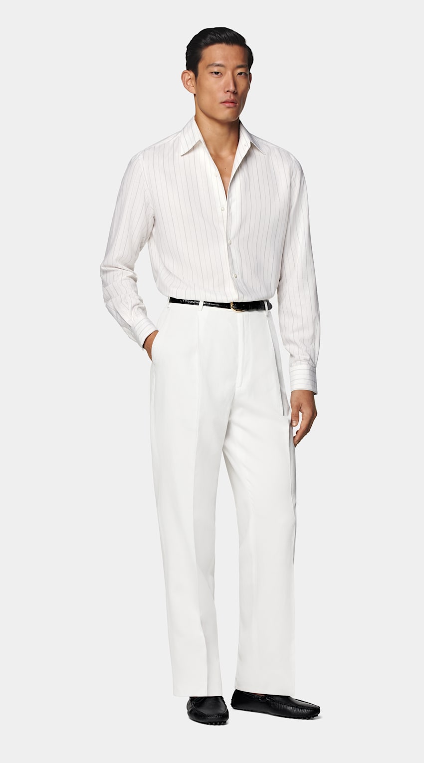 Camisa crua às riscas | MC088