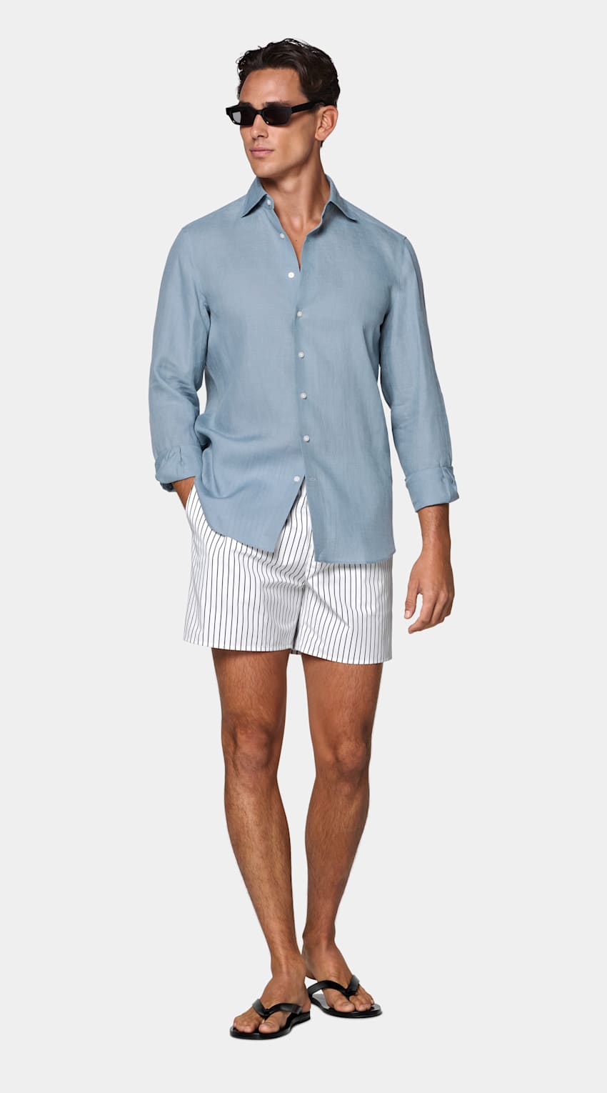 Camisa azul-média | MC083