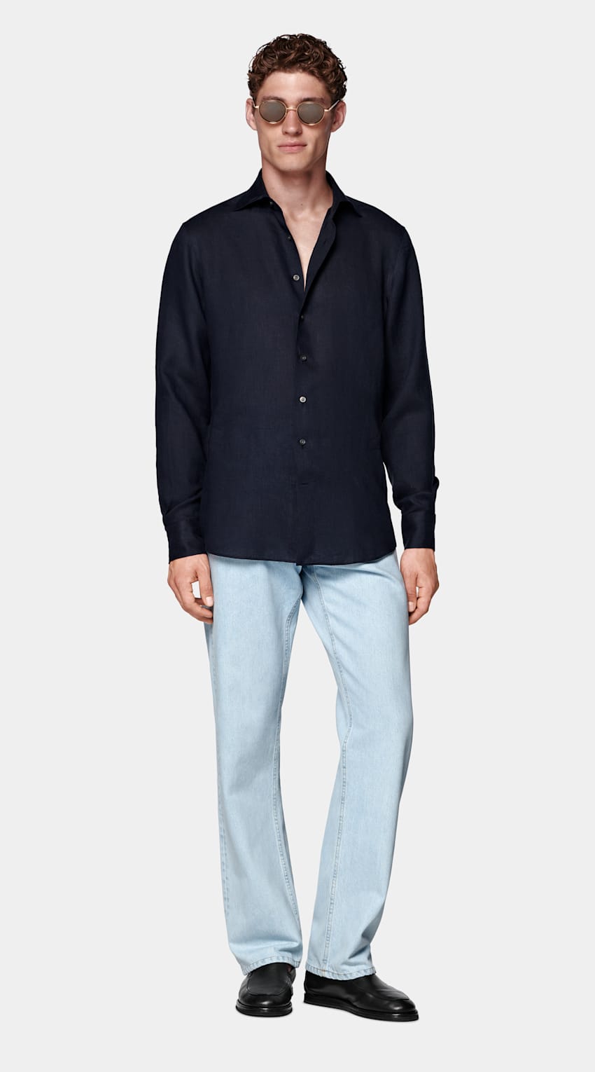 Camisa azul-marinho | MC097