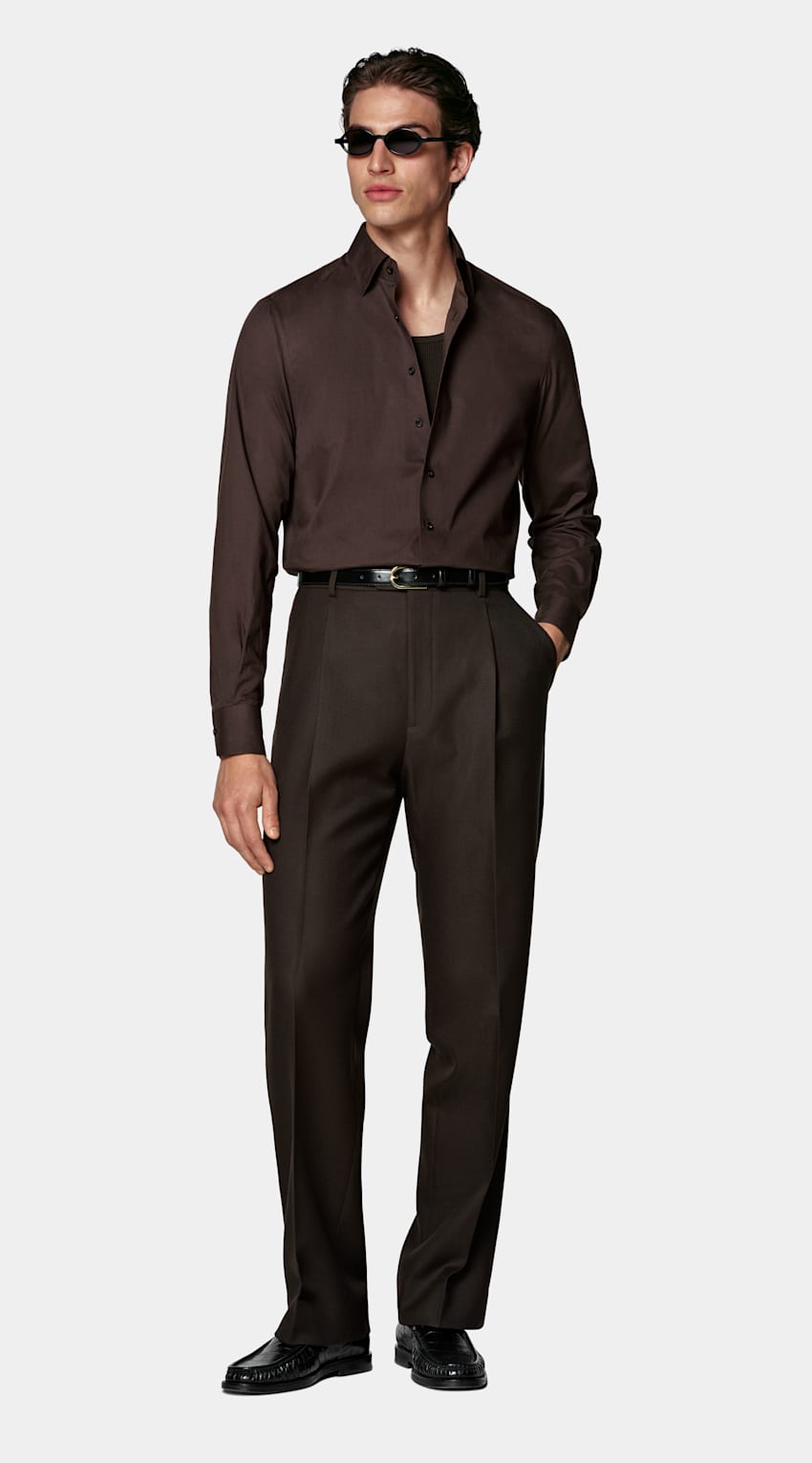 Camisa castanha-escura | MC021