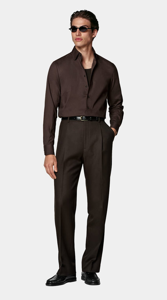Camisa castanha-escura | MC021
