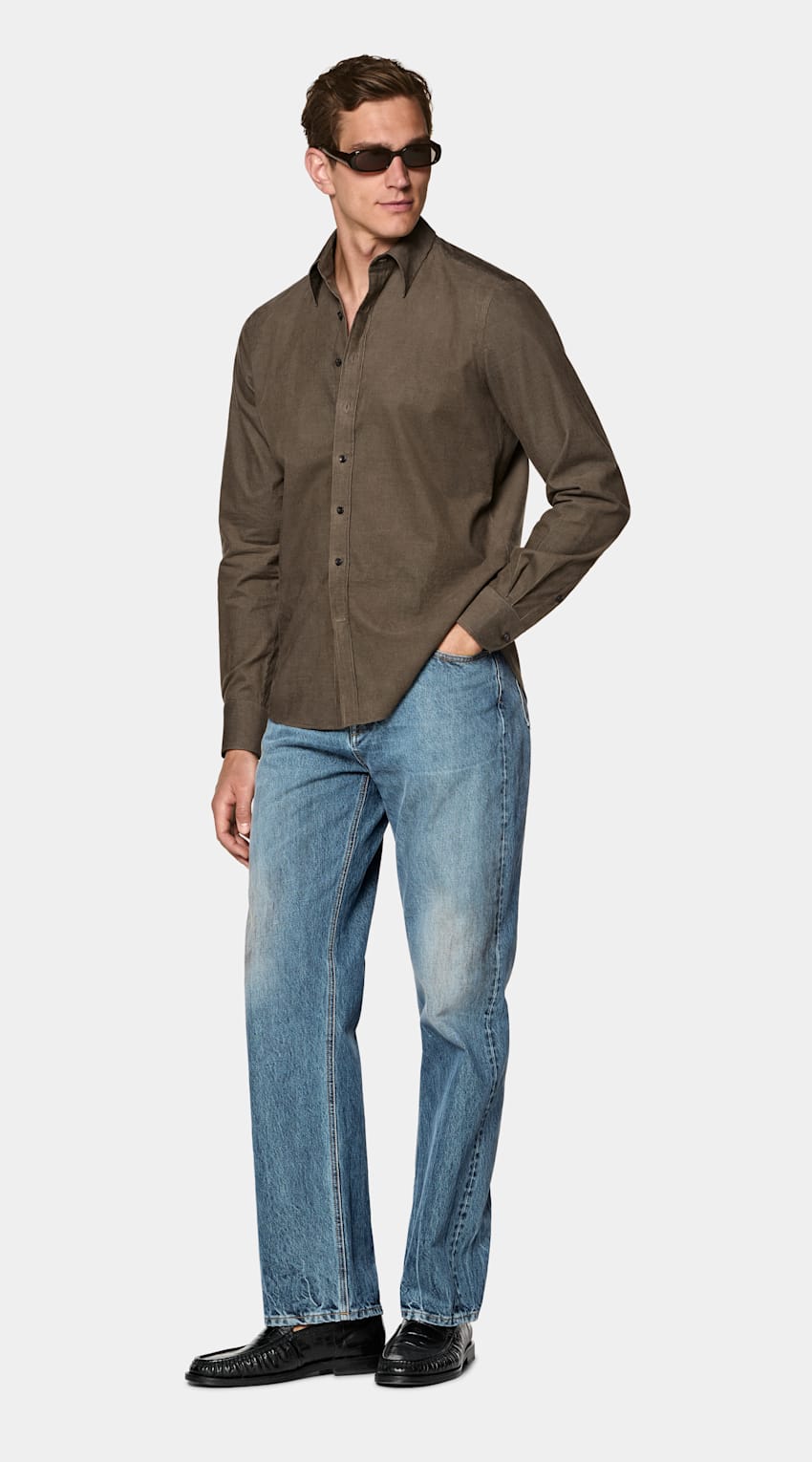 Camisa verde-escura | MC043