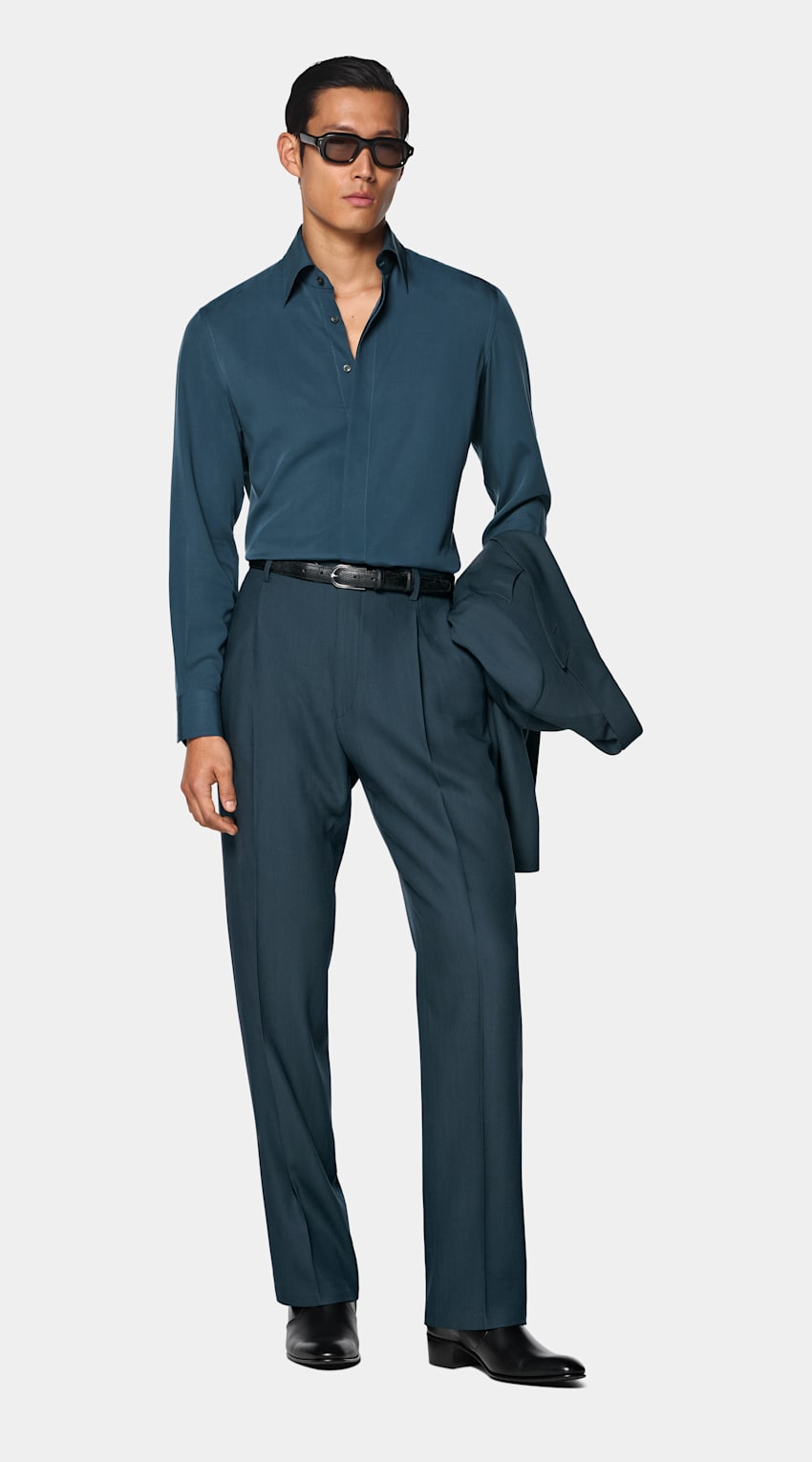Camisa azul-média | MC052
