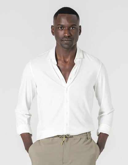 White shirt with wide collar