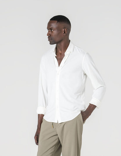 White shirt with wide collar