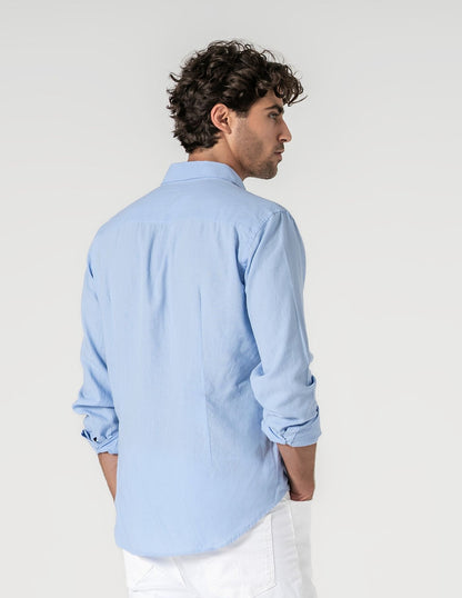 CAMISA DE LINHO AZUL CLARO