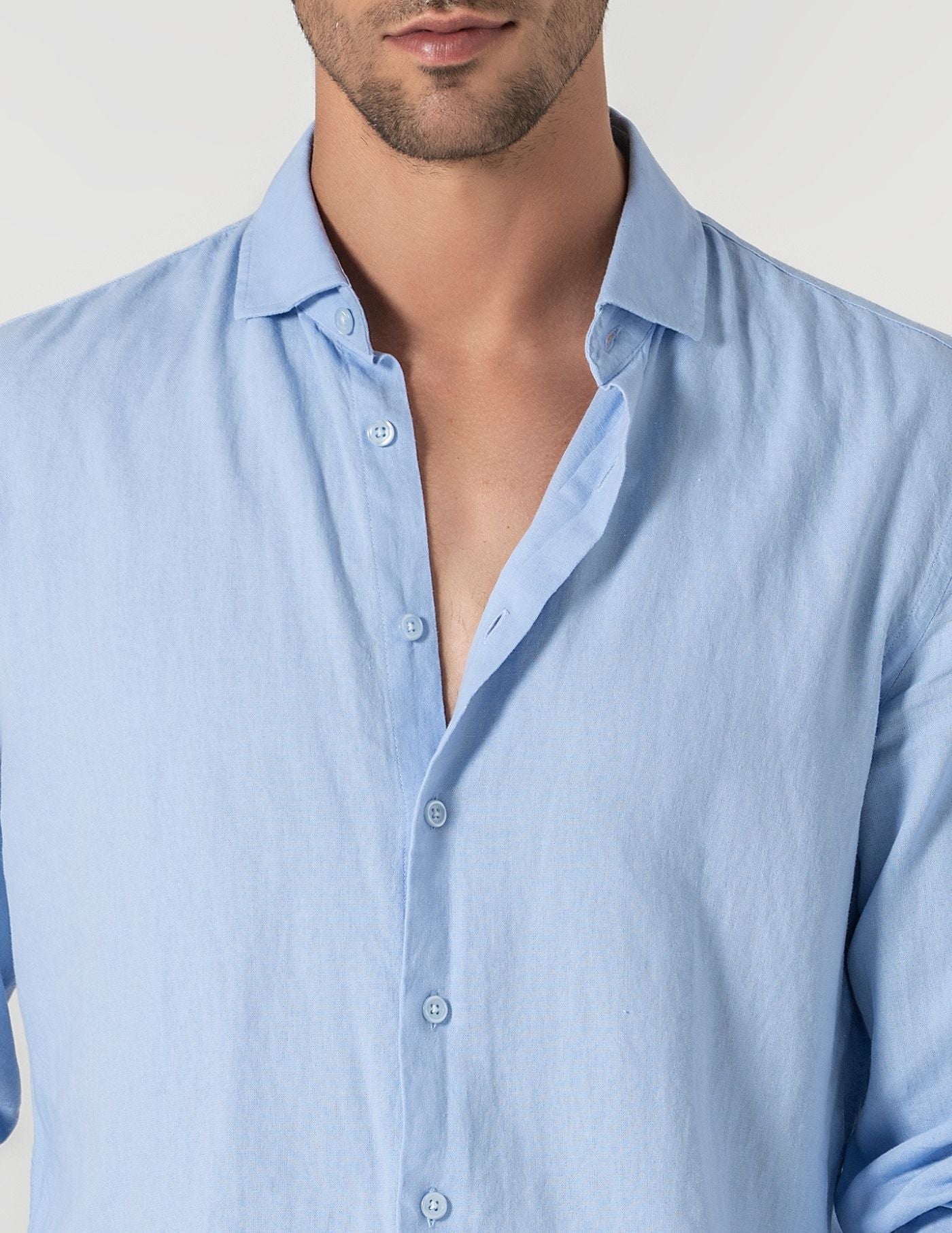 CAMISA DE LINHO AZUL CLARO