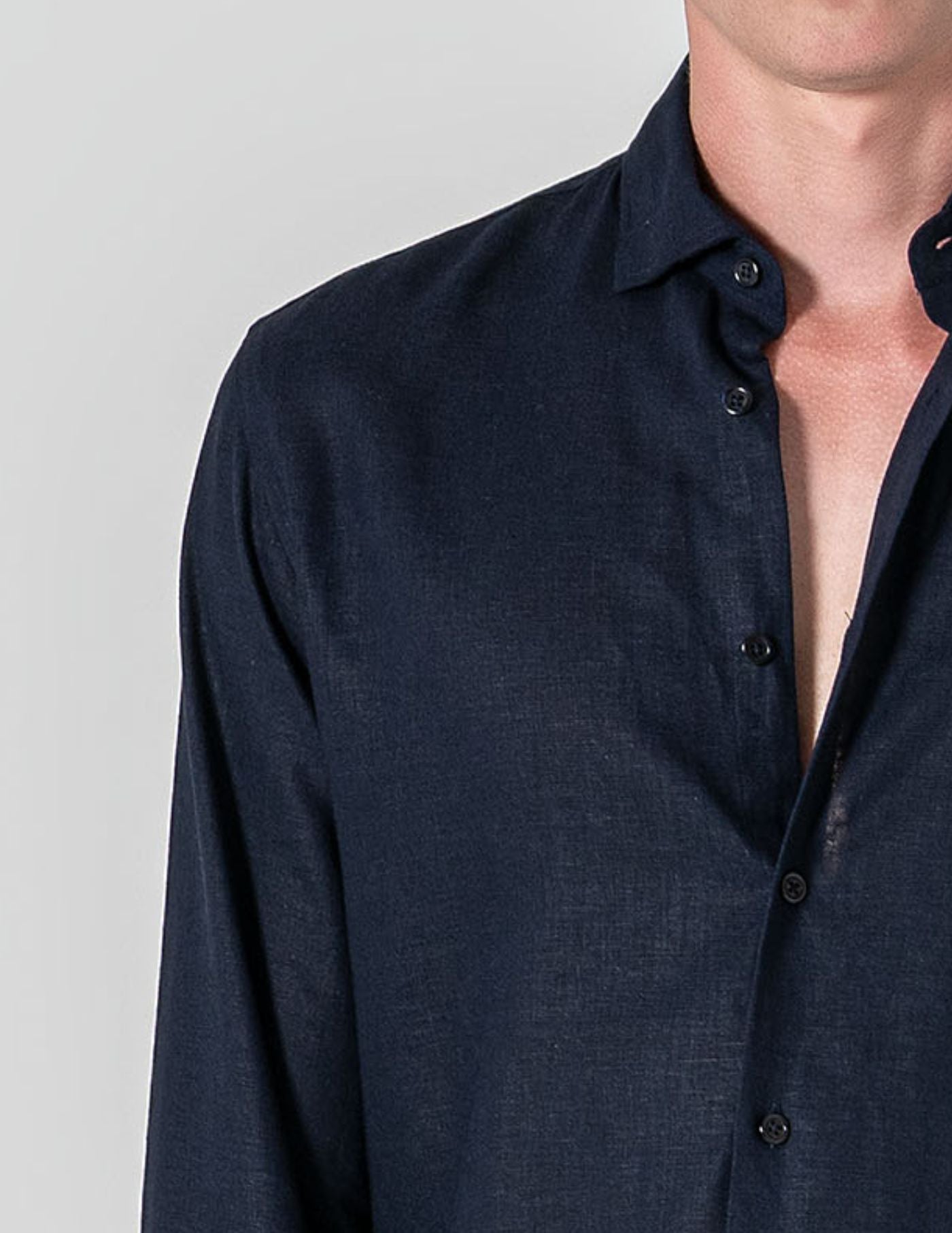 CAMISA DE LINHO AZUL MARINHO