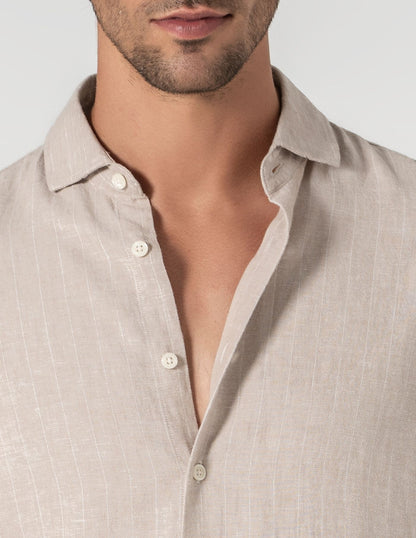 CAMISA DE LINHO BEGE