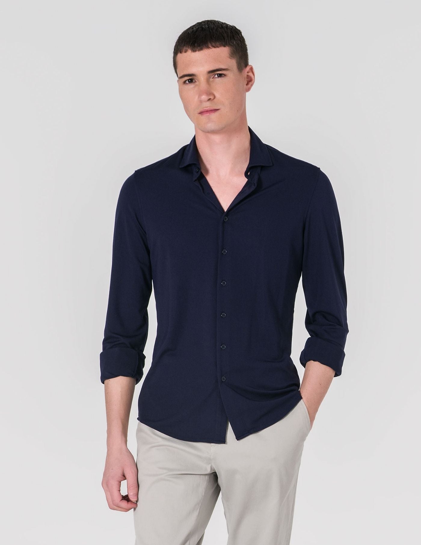 White shirt with wide collar
