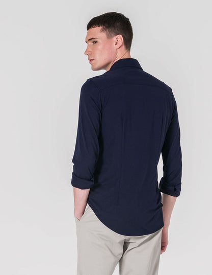 White shirt with wide collar