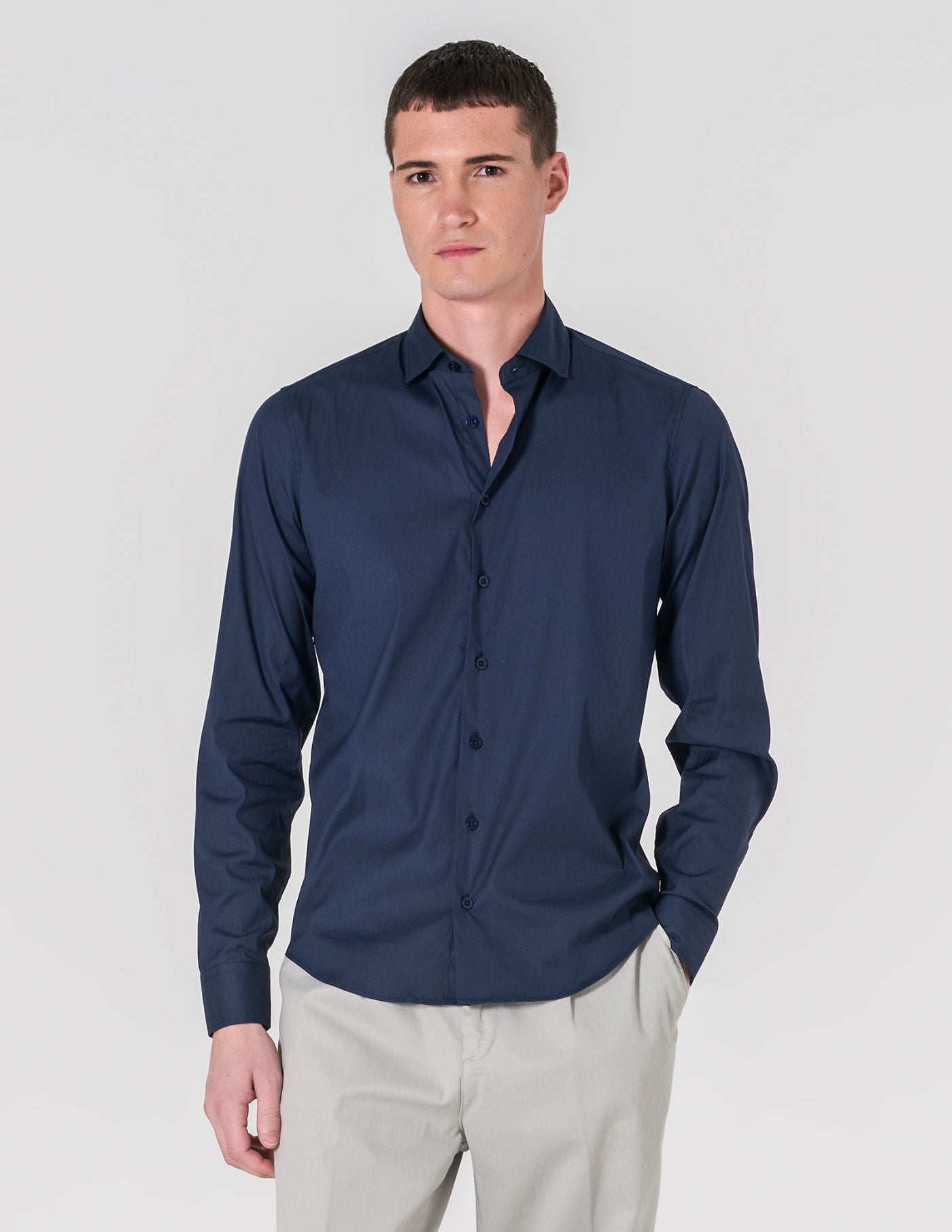 CAMISA SLIM FIT SOFT TOUCH AZUL MARINHO