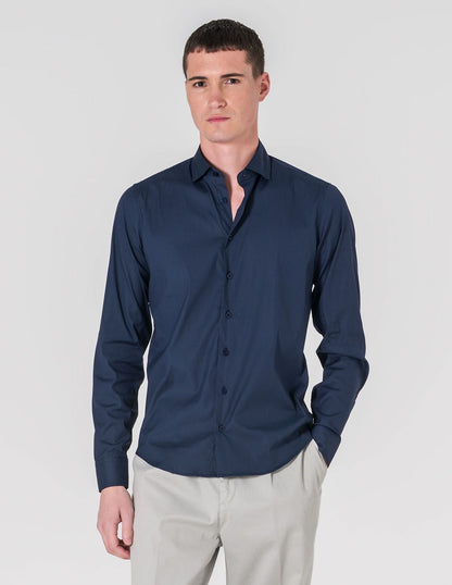 CAMISA SLIM FIT SOFT TOUCH AZUL MARINHO