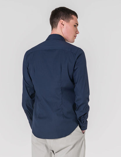 CAMISA SLIM FIT SOFT TOUCH AZUL MARINHO