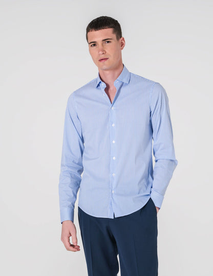CAMISA SLIM FIT SOFT TOUCH RISCA AZUL CLARO