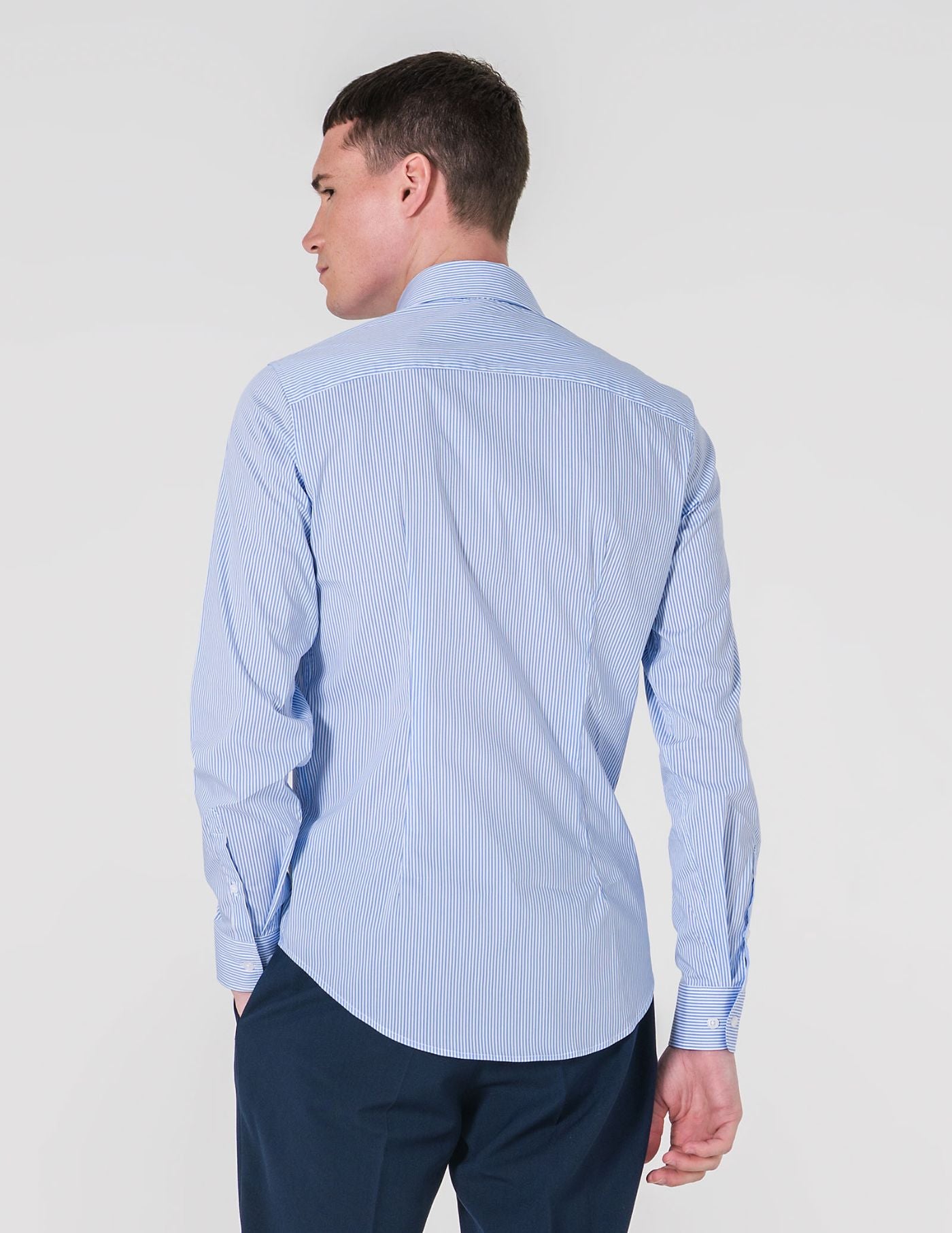 CAMISA SLIM FIT SOFT TOUCH RISCA AZUL CLARO