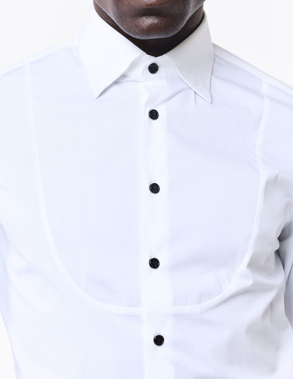 CAMISA SMOKING C/ BABETE E CASA BOTÃO DE PUNHO