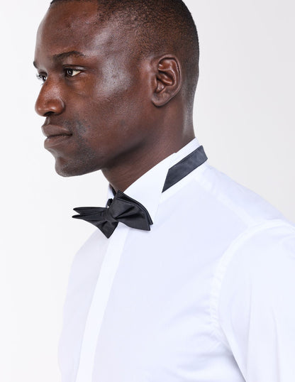 Camisa Formal Masculina para Papillon com Punhos de Botão de Punho