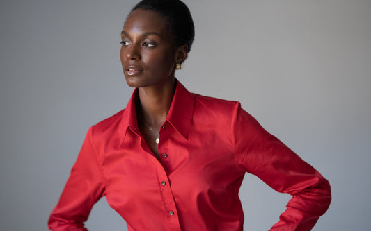 Camisa Colleen — Vermelha | Cetim de algodão