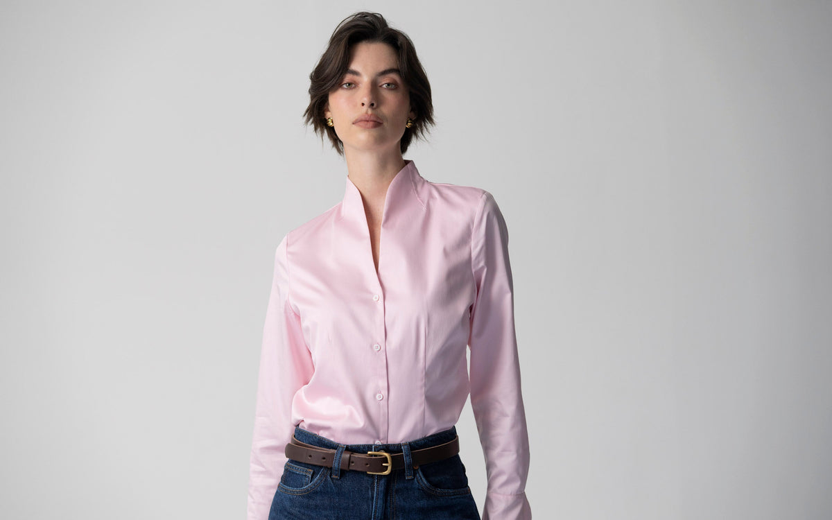 Camisa Aria — Rosa | Cetim de algodão
