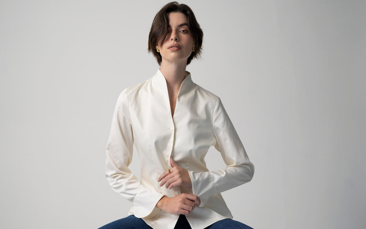 Camisa Aria — Creme | Cetim de algodão