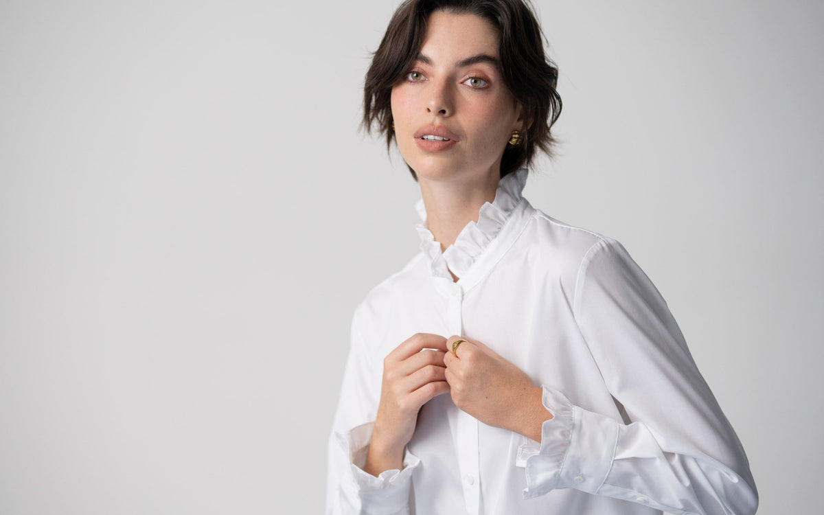 Camisa Catalina — Branca | Popelina de algodão
