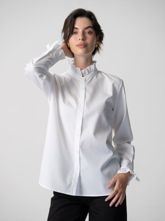 Camisa Catalina — Branca | Popelina de algodão