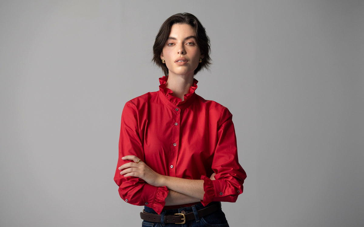 Camisa Catalina — Vermelha | Popelina de algodão