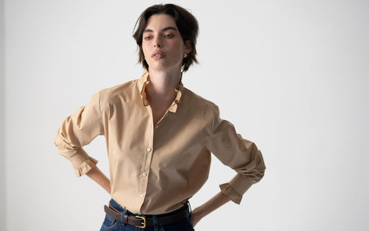 Camisa Catalina — Bege biscotti | Popelina de algodão
