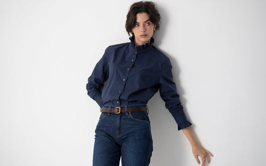 Camisa Catalina — Azul-marinho | Popelina de algodão