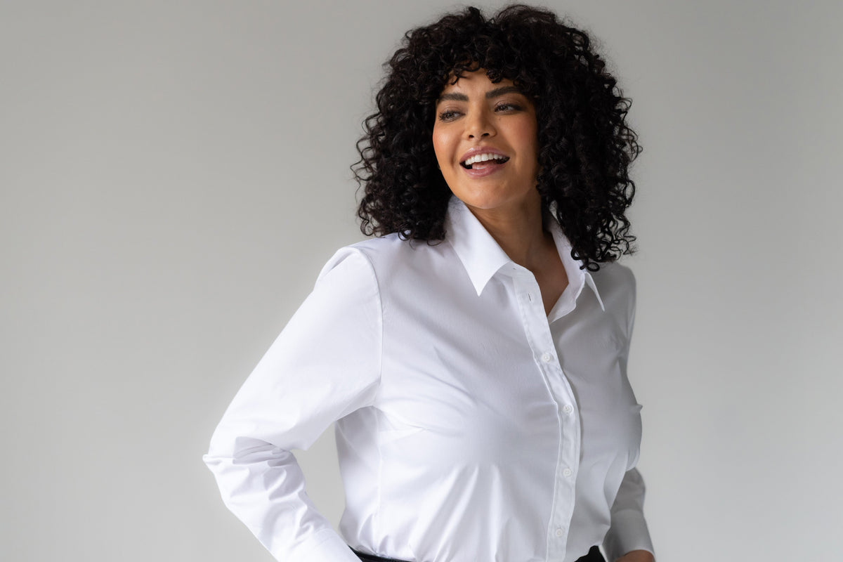 Camisa Colleen Curve — Branca | Popelina de algodão