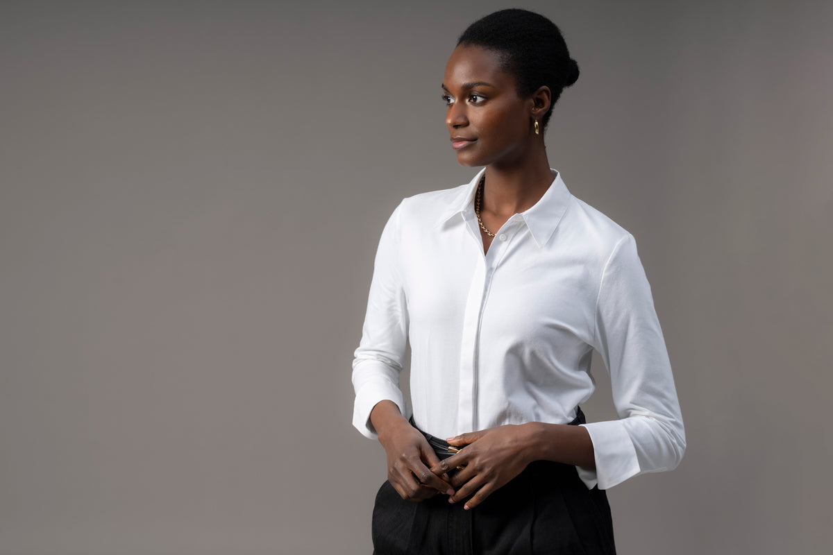 Camisa Claudia — Branca | Jersey de algodão