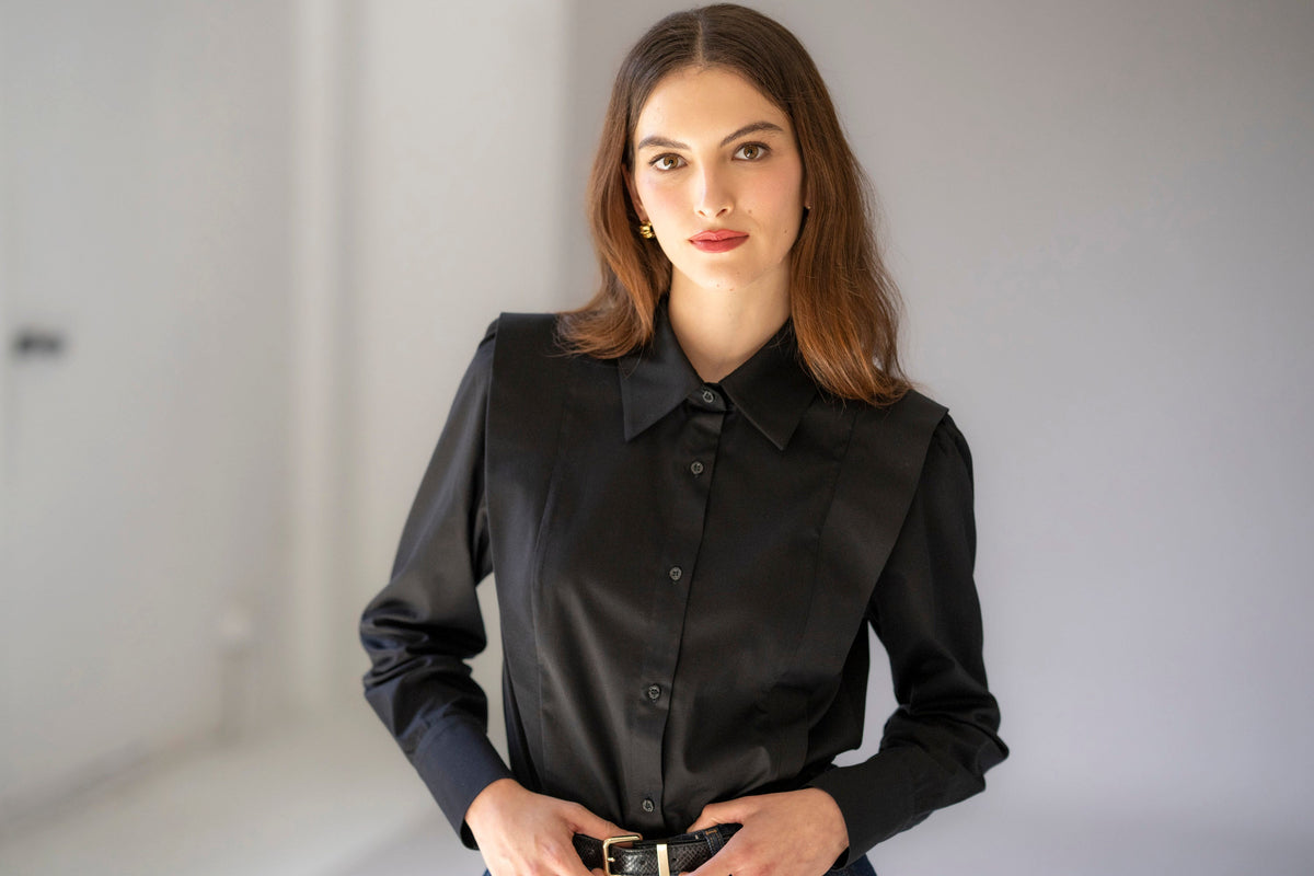 Camisa Brooke — Preta | Sarja de algodão
