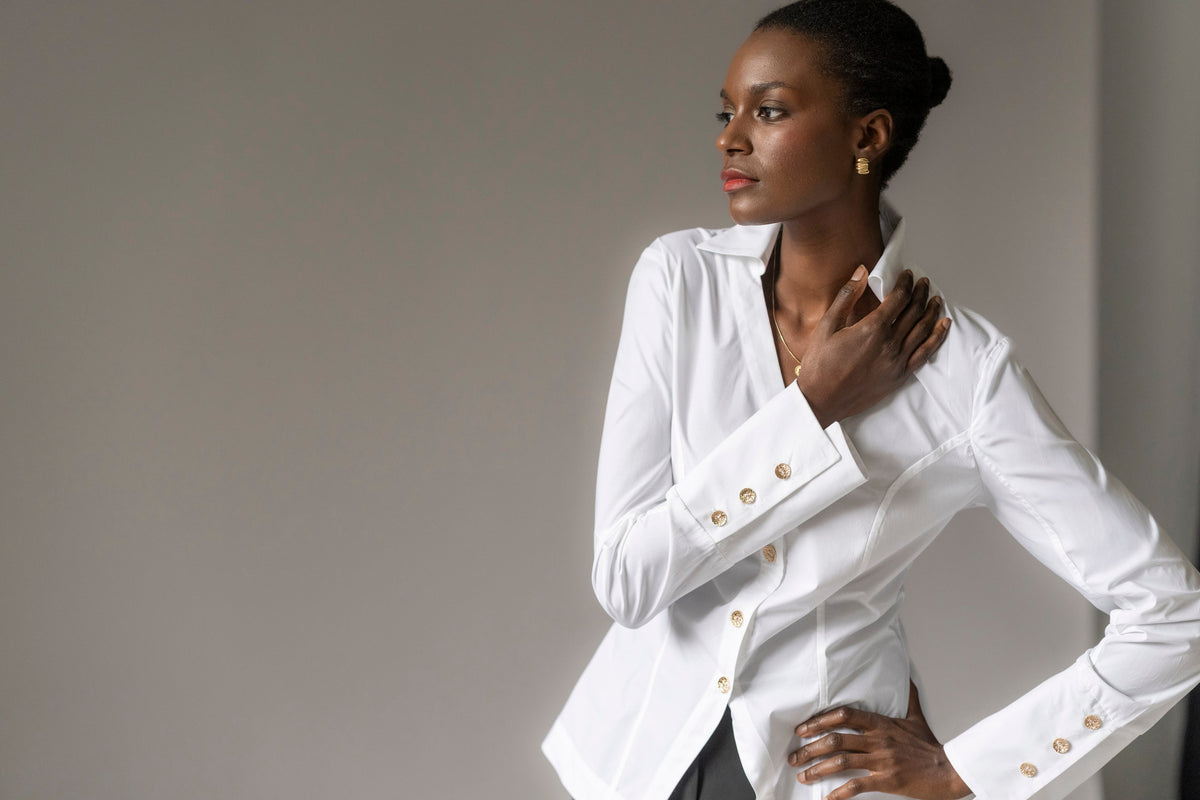 Camisa Esmeralda — Branca | Popelina de algodão