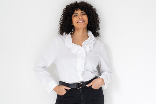 Camisa Willow Curve — Branca | Cetim de algodão